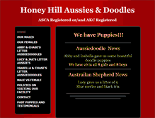 Tablet Screenshot of honeyhillaussies.com